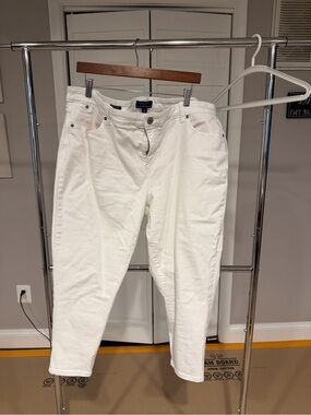 Talbots White Ankle Crop Straight-Leg Jeans - Women